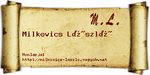 Milkovics László névjegykártya