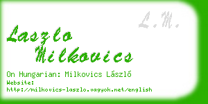 laszlo milkovics business card